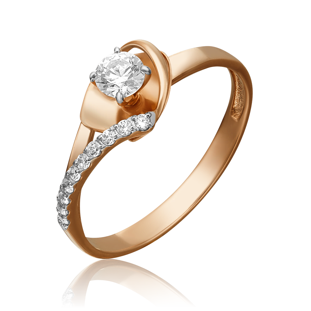 Кольцо из красного золота с фианитами 01-5288-00-501-1110-38