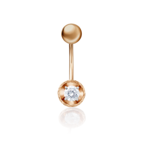 Пирсинг в пупок из красного золота с фианитом 06-3327-00-501-1110-38