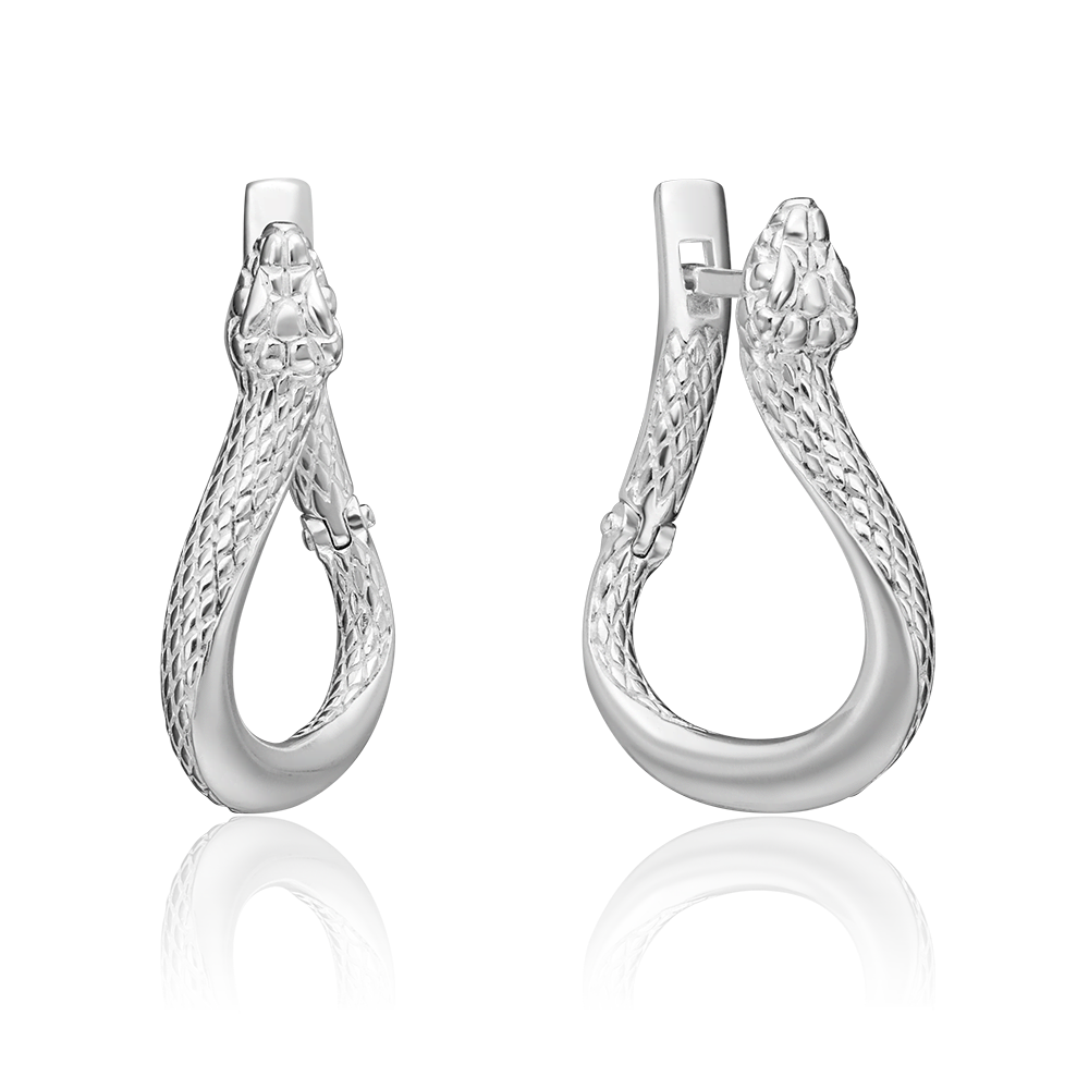 Серьги «Змеи» с английским замком из серебра 02-4664-00-000-0200-68