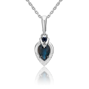 Подвеска из белого золота с сапфирами и бриллиантами 03-3461-00-105-1120