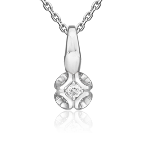 Подвеска из белого золота с бриллиантом 03-3516-00-101-1120