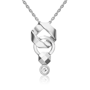Подвеска из белого золота с натуральным топазом white