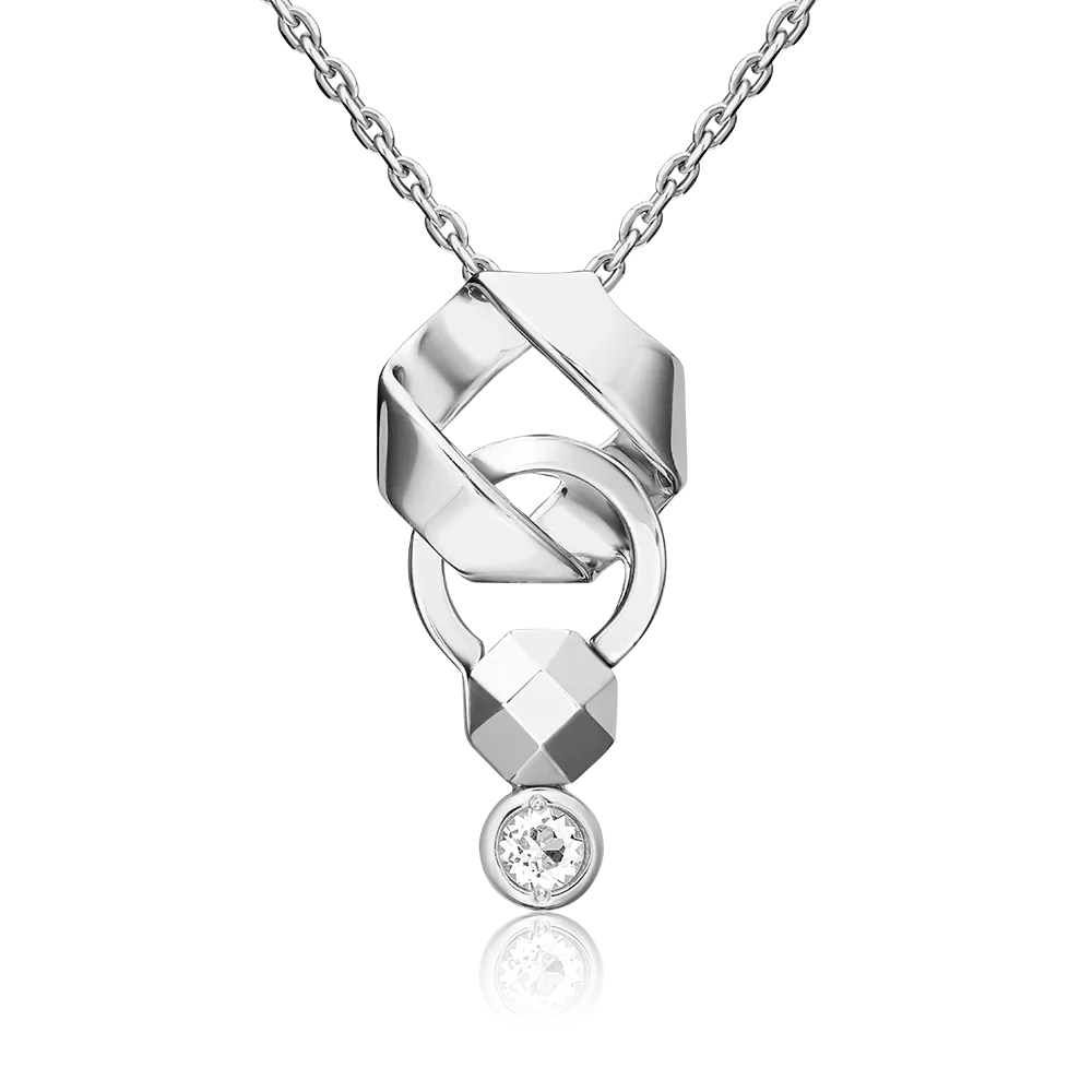 Подвеска из белого золота с натуральным топазом white 03-3373-00-201-1120