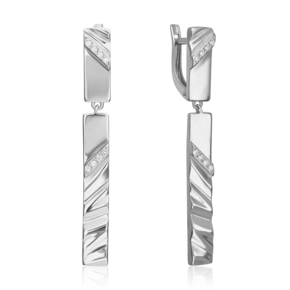 Серьги с английским замком из серебра с фианитами 02-5070-00-401-0200