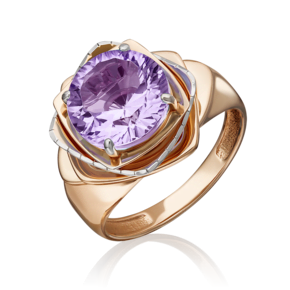 Кольцо из красного золота с аметистом 01-5262-00-203-1110-46