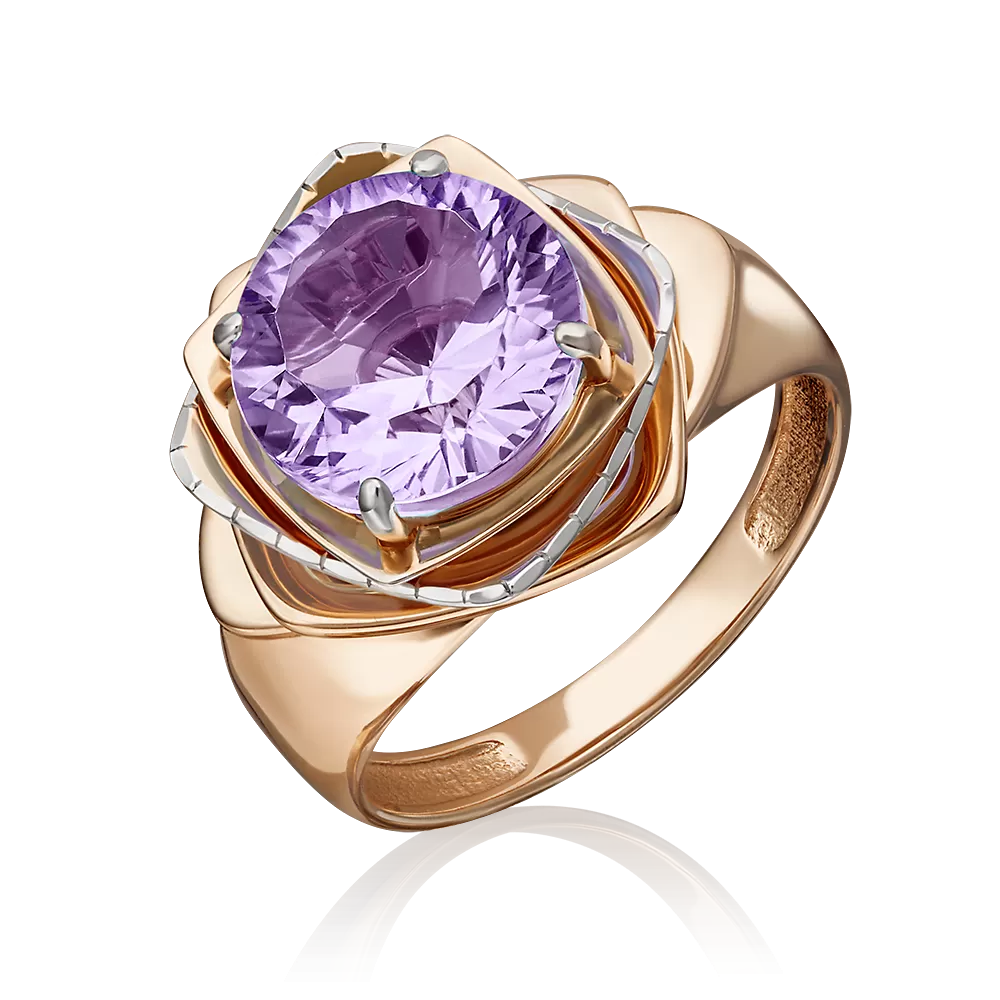 Кольцо из красного золота с аметистом 01-5262-00-203-1110-46