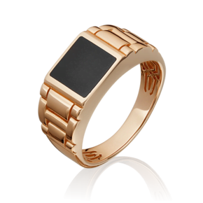 Печатка из красного золота с эмалью 01-4439-00-000-1110-25