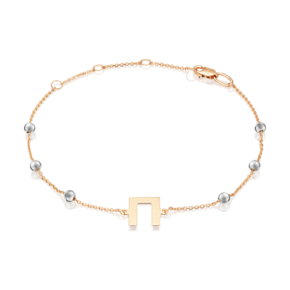 Браслет «Буква П» из комбинированного золота 05-0849-П-000-1111