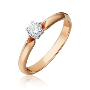 Помолвочное кольцо из комбинированного золота с бриллиантом 01-0992-00-101-1111-30