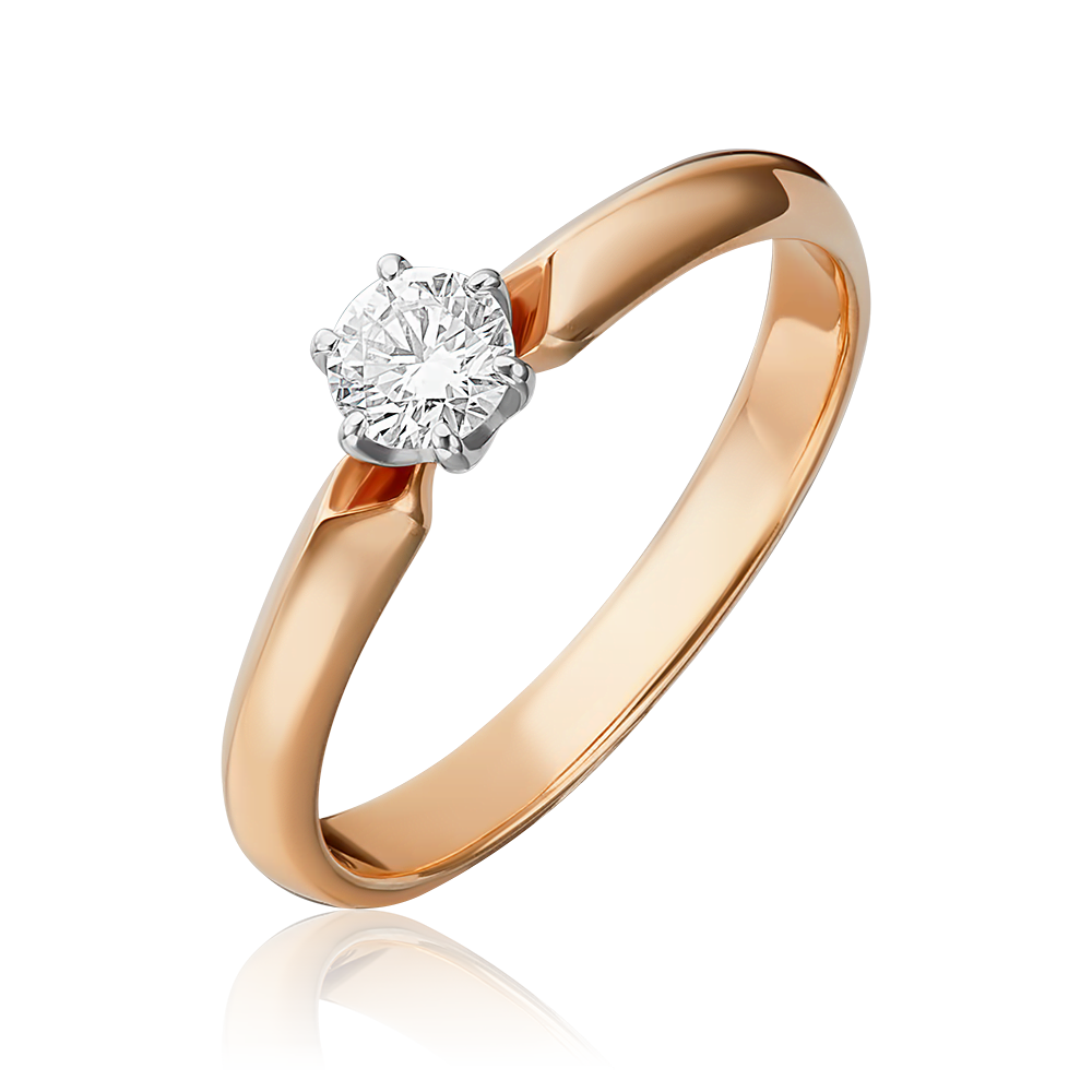 Помолвочное кольцо из комбинированного золота с бриллиантом 01-0992-00-101-1111-30