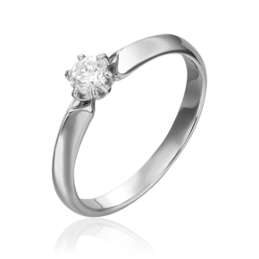 Помолвочное кольцо из белого золота с бриллиантом 01-0991-00-101-1120-30