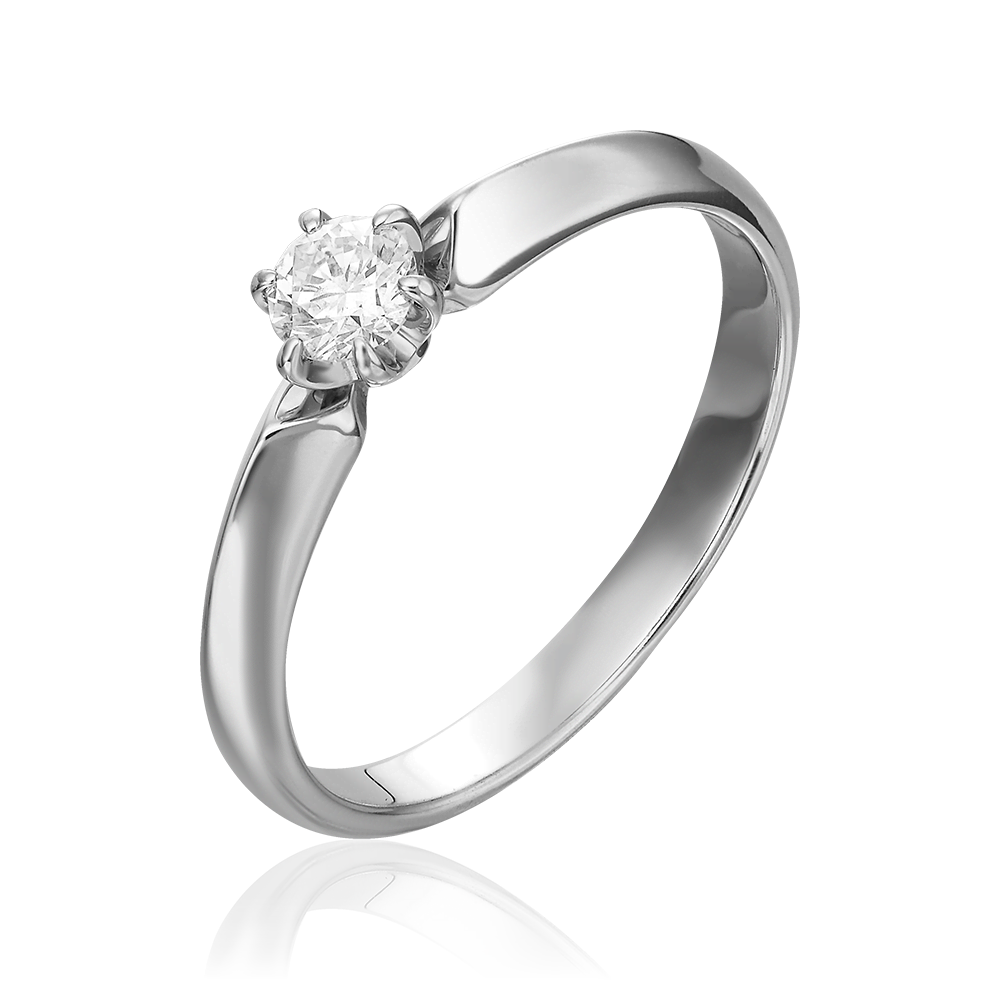 Помолвочное кольцо из белого золота с бриллиантом 01-0991-00-101-1120-30