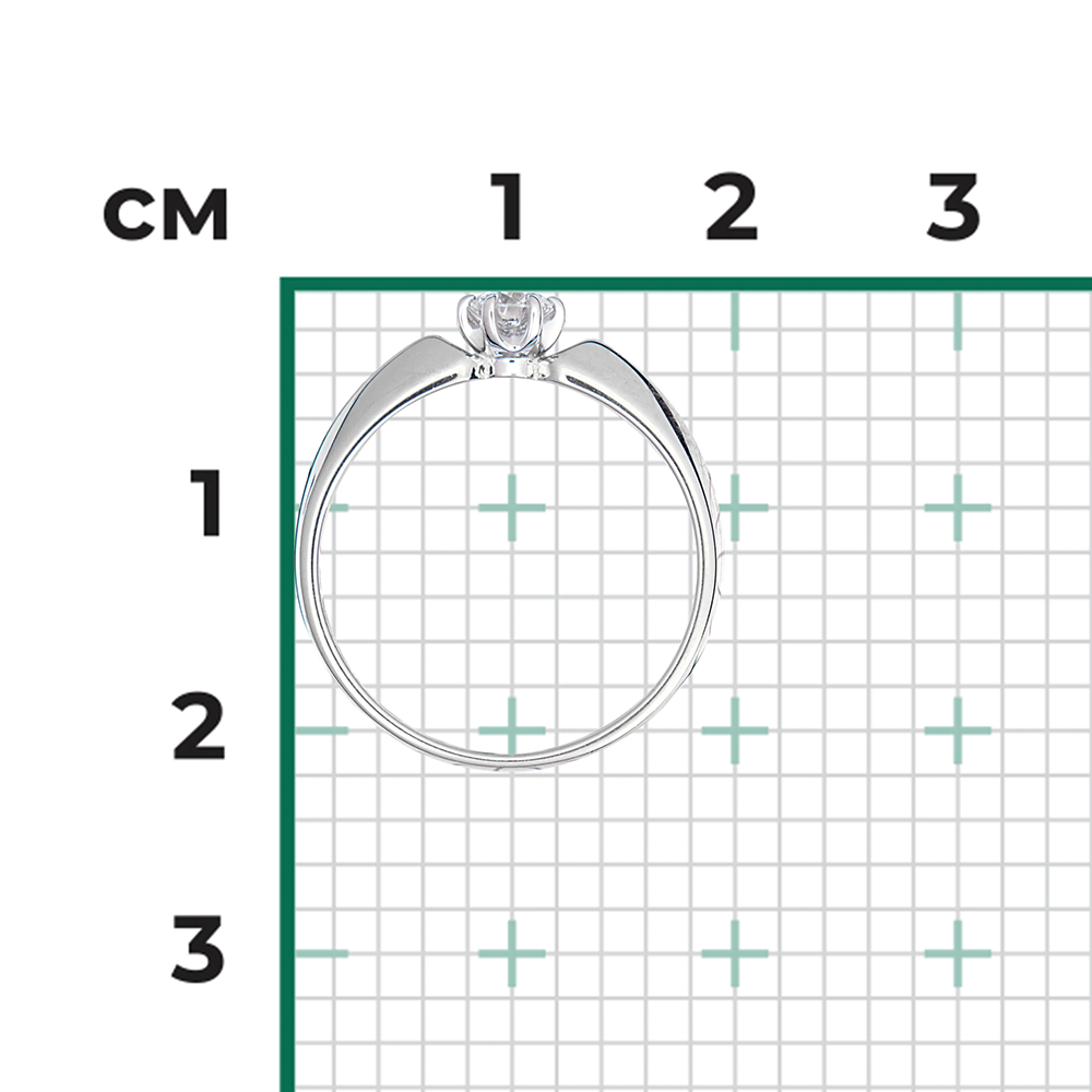 Помолвочное кольцо из белого золота с бриллиантом 01-0991-00-101-1120-30