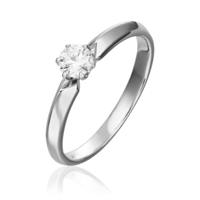 Помолвочное кольцо из белого золота с бриллиантом 01-0993-00-101-1120-30