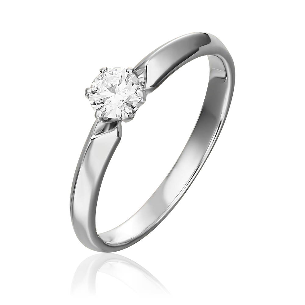 Помолвочное кольцо из белого золота с бриллиантом 01-0993-00-101-1120-30