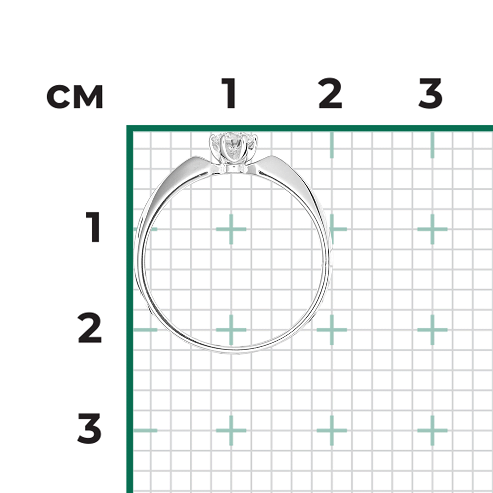 Помолвочное кольцо из белого золота с бриллиантом 01-0993-00-101-1120-30