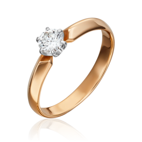 Помолвочное кольцо из комбинированного золота с бриллиантом 01-0998-00-101-1111-30