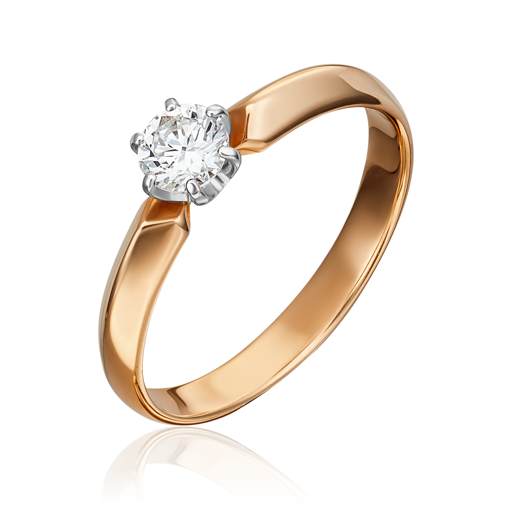 Помолвочное кольцо из комбинированного золота с бриллиантом 01-0998-00-101-1111-30