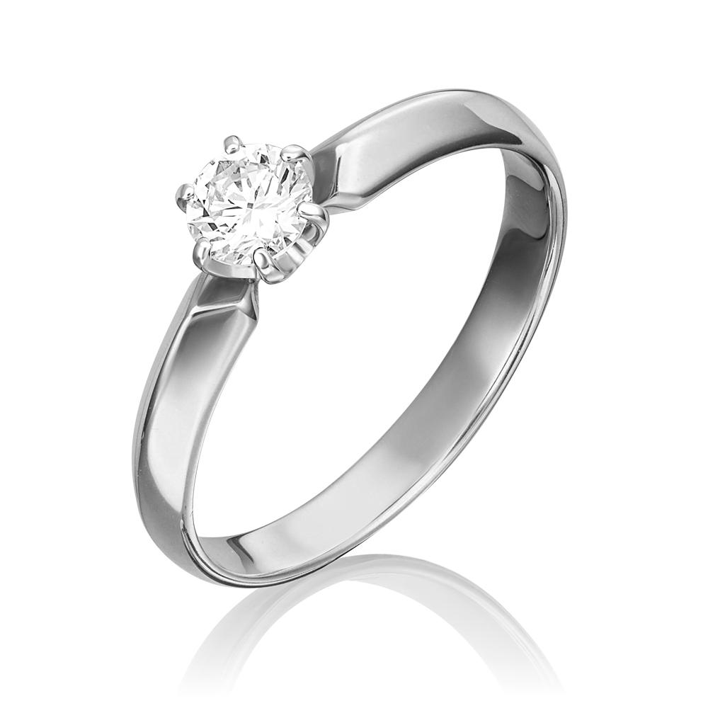 Помолвочное кольцо из белого золота с бриллиантом 01-0999-00-101-1120-30