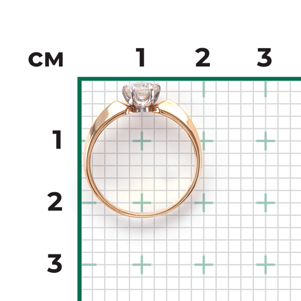 Помолвочное кольцо из комбинированного золота с бриллиантом 01-1002-00-101-1111-30