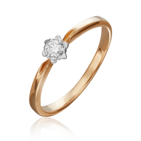 Помолвочное кольцо из комбинированного золота с бриллиантом 01-1008-00-101-1111-30