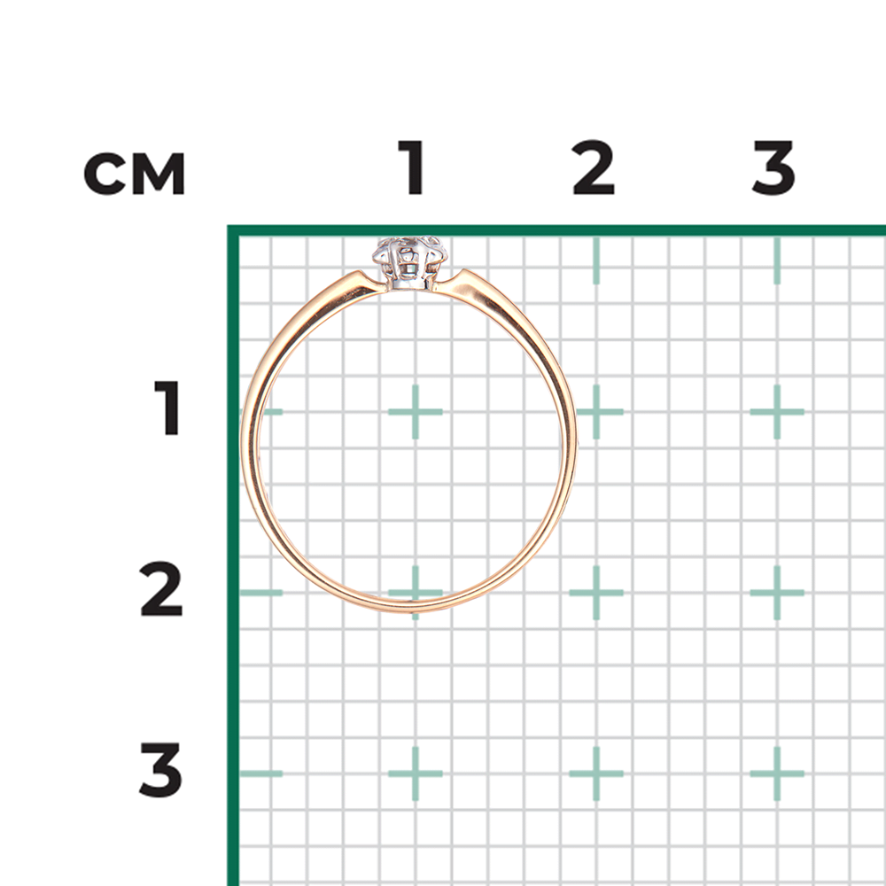 Помолвочное кольцо из комбинированного золота с бриллиантом 01-1008-00-101-1111-30