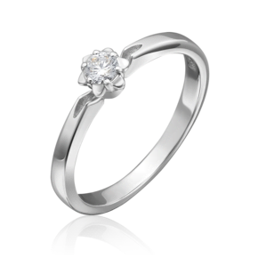 Помолвочное кольцо из белого золота с бриллиантом 01-1009-00-101-1120-30