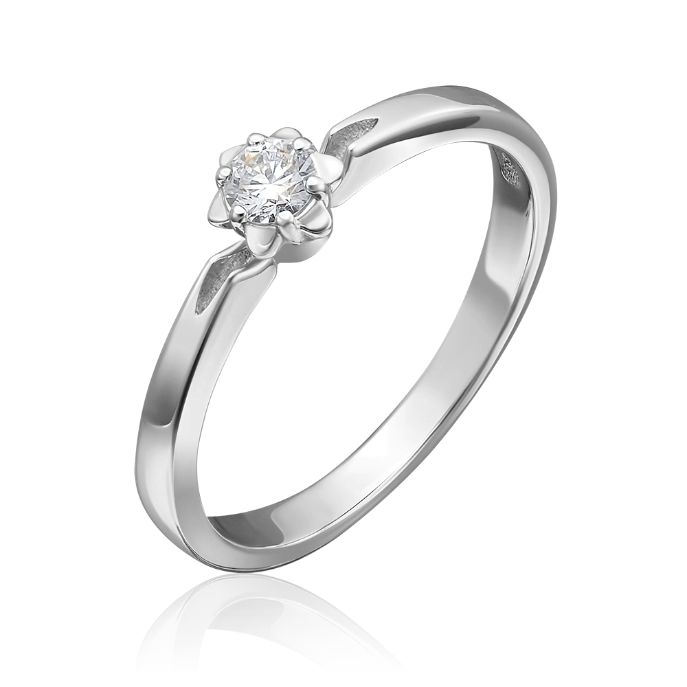 Помолвочное кольцо из белого золота с бриллиантом 01-1009-00-101-1120-30