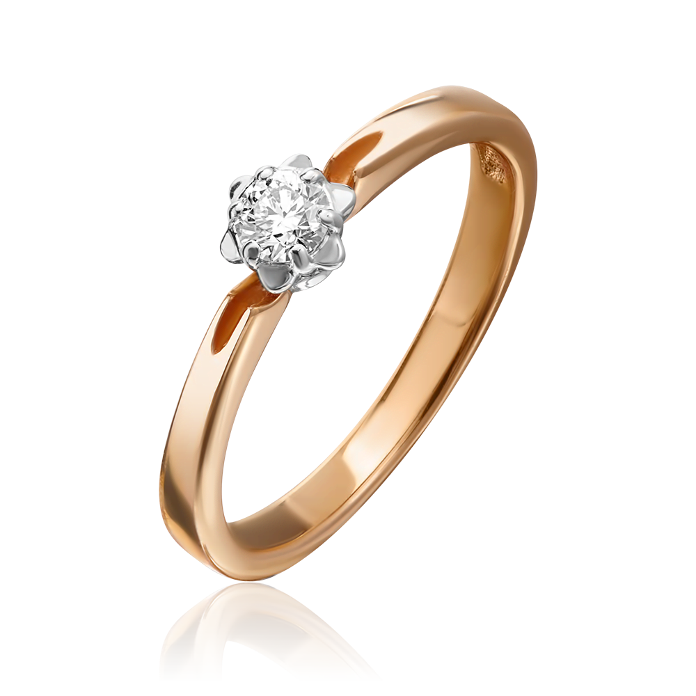 Помолвочное кольцо из комбинированного золота с бриллиантом 01-1010-00-101-1111-30