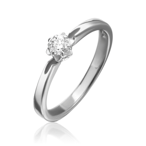 Помолвочное кольцо из белого золота с бриллиантом 01-1011-00-101-1120-30