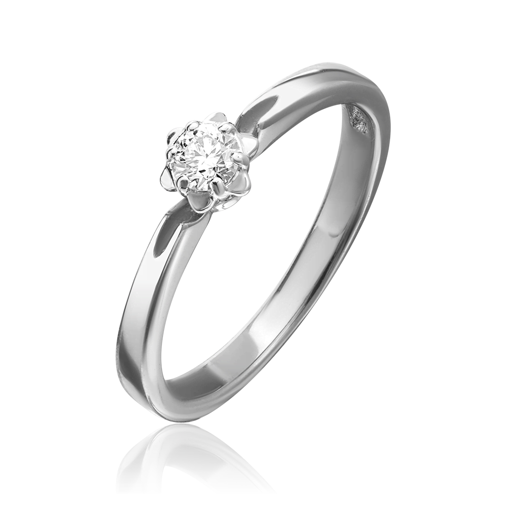 Помолвочное кольцо из белого золота с бриллиантом 01-1011-00-101-1120-30