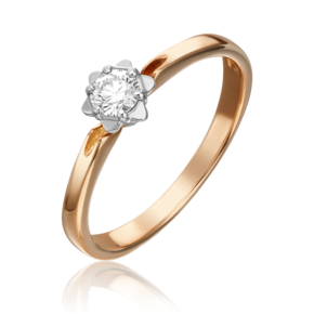 Помолвочное кольцо из комбинированного золота с бриллиантом 01-1012-00-101-1111-30