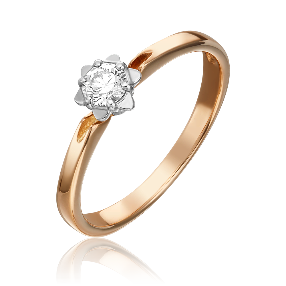 Помолвочное кольцо из комбинированного золота с бриллиантом 01-1012-00-101-1111-30