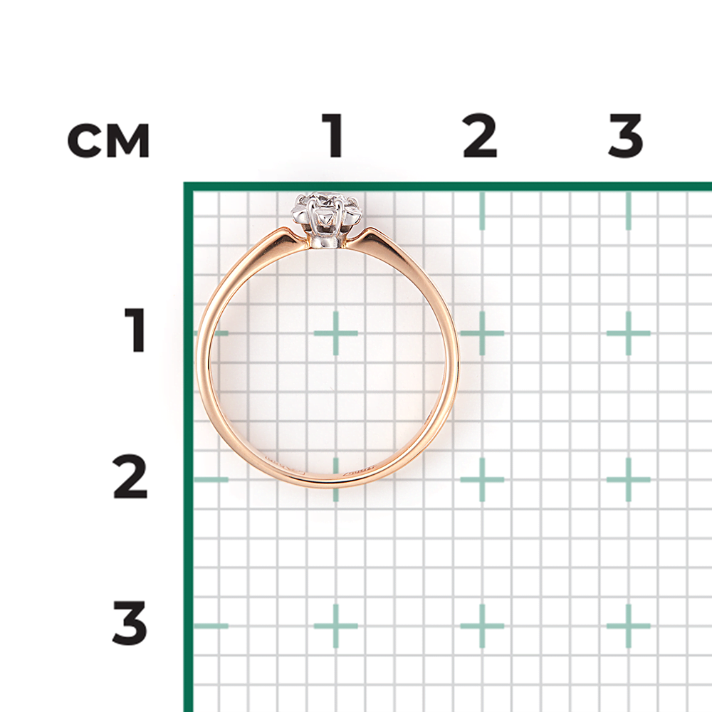 Помолвочное кольцо из комбинированного золота с бриллиантом 01-1012-00-101-1111-30