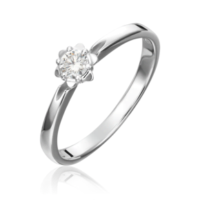 Помолвочное кольцо из белого золота с бриллиантом 01-1013-00-101-1120-30