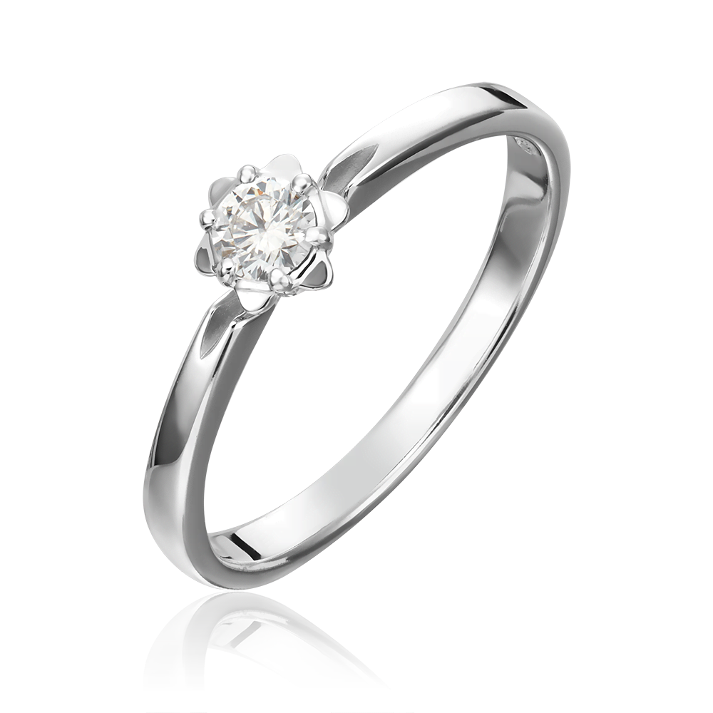 Помолвочное кольцо из белого золота с бриллиантом 01-1013-00-101-1120-30