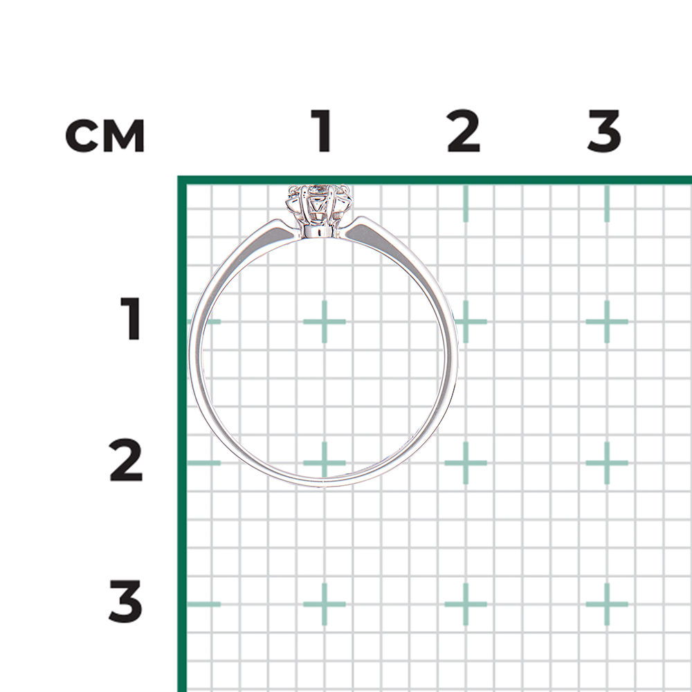 Помолвочное кольцо из белого золота с бриллиантом 01-1013-00-101-1120-30