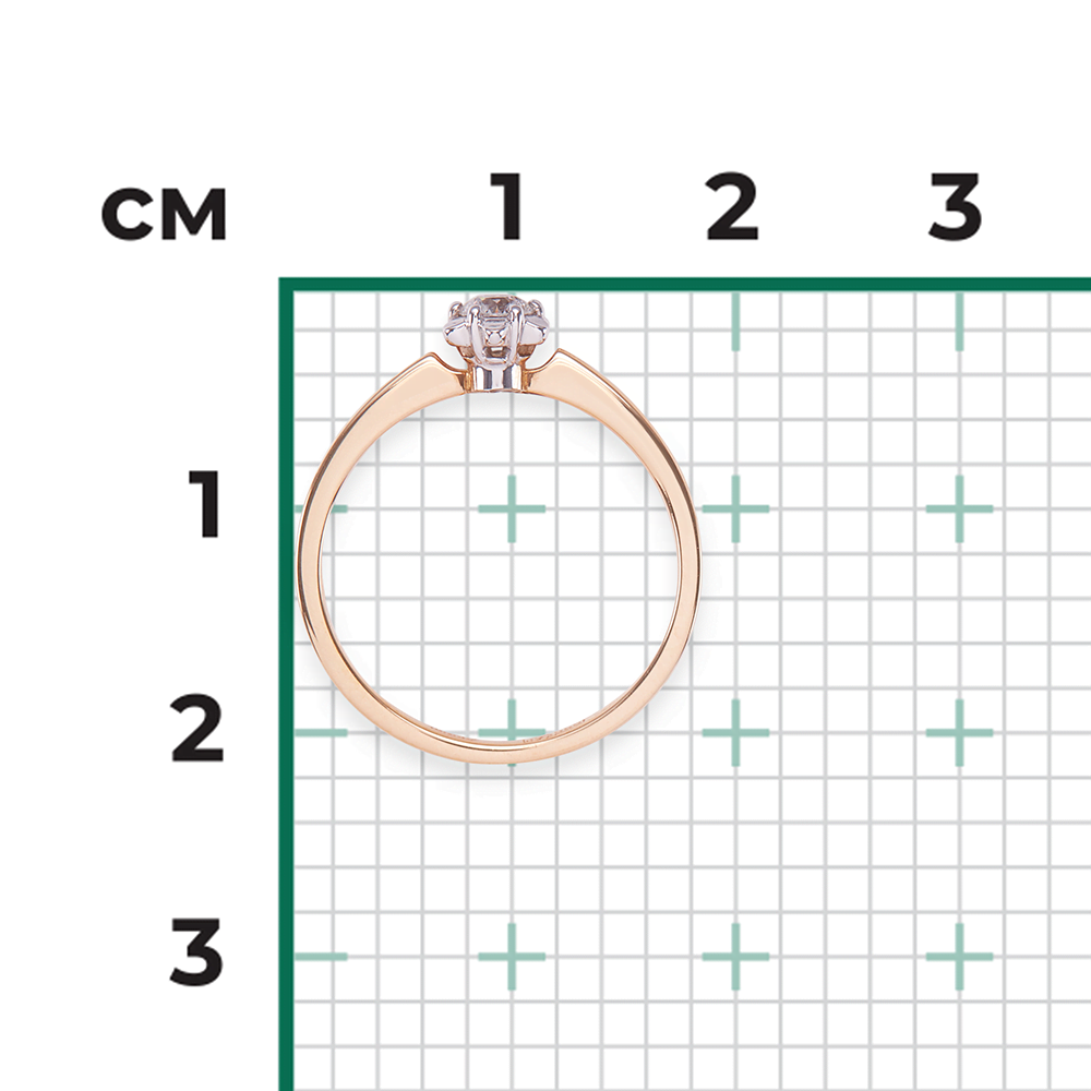 Помолвочное кольцо из комбинированного золота с бриллиантом 01-1014-00-101-1111-30