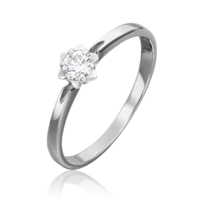 Помолвочное кольцо из белого золота с бриллиантом 01-1015-00-101-1120-30