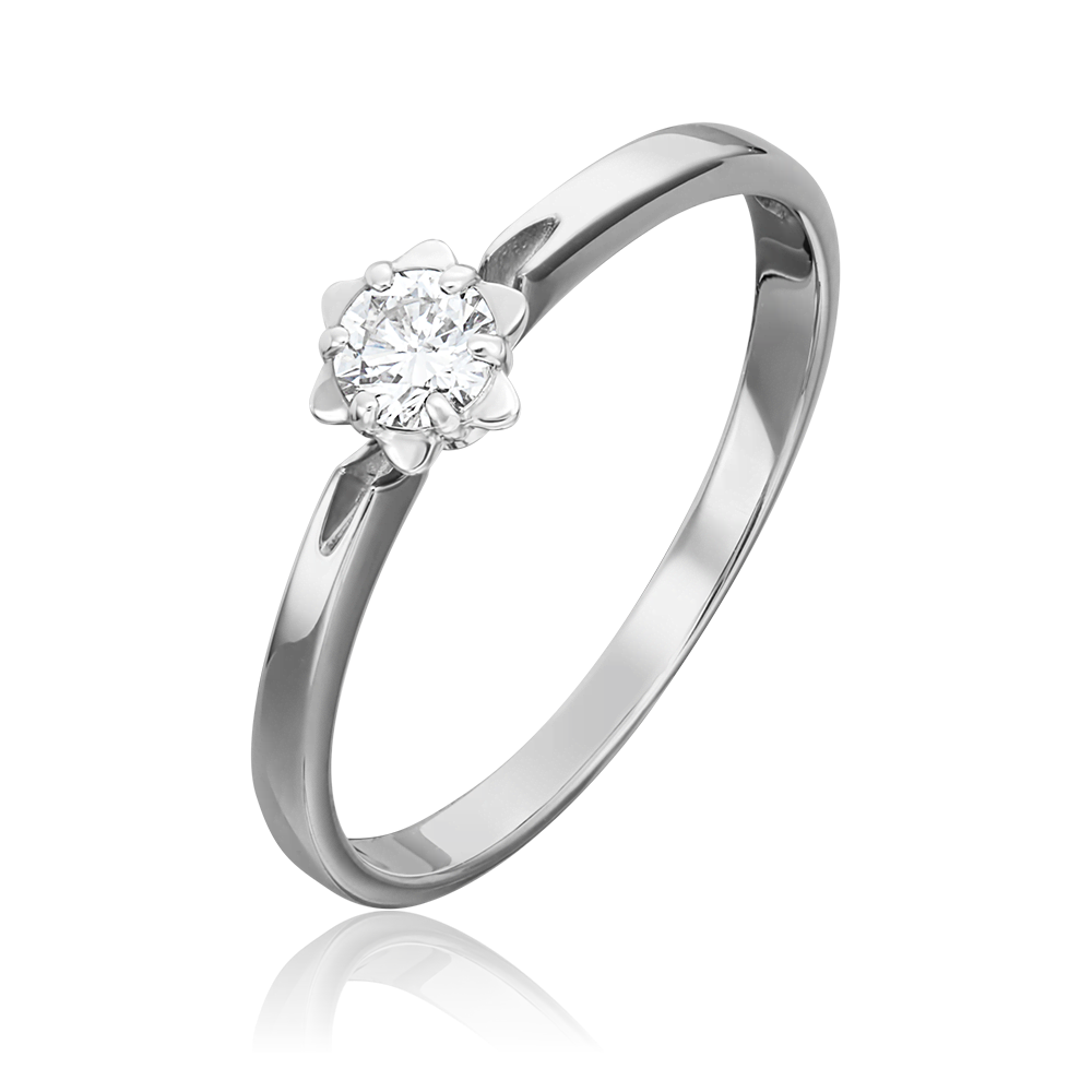 Помолвочное кольцо из белого золота с бриллиантом 01-1015-00-101-1120-30