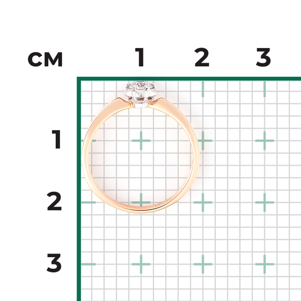 Помолвочное кольцо из комбинированного золота с бриллиантом 01-1016-00-101-1111-30