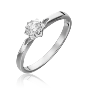 Помолвочное кольцо из белого золота с бриллиантом 01-1017-00-101-1120-30