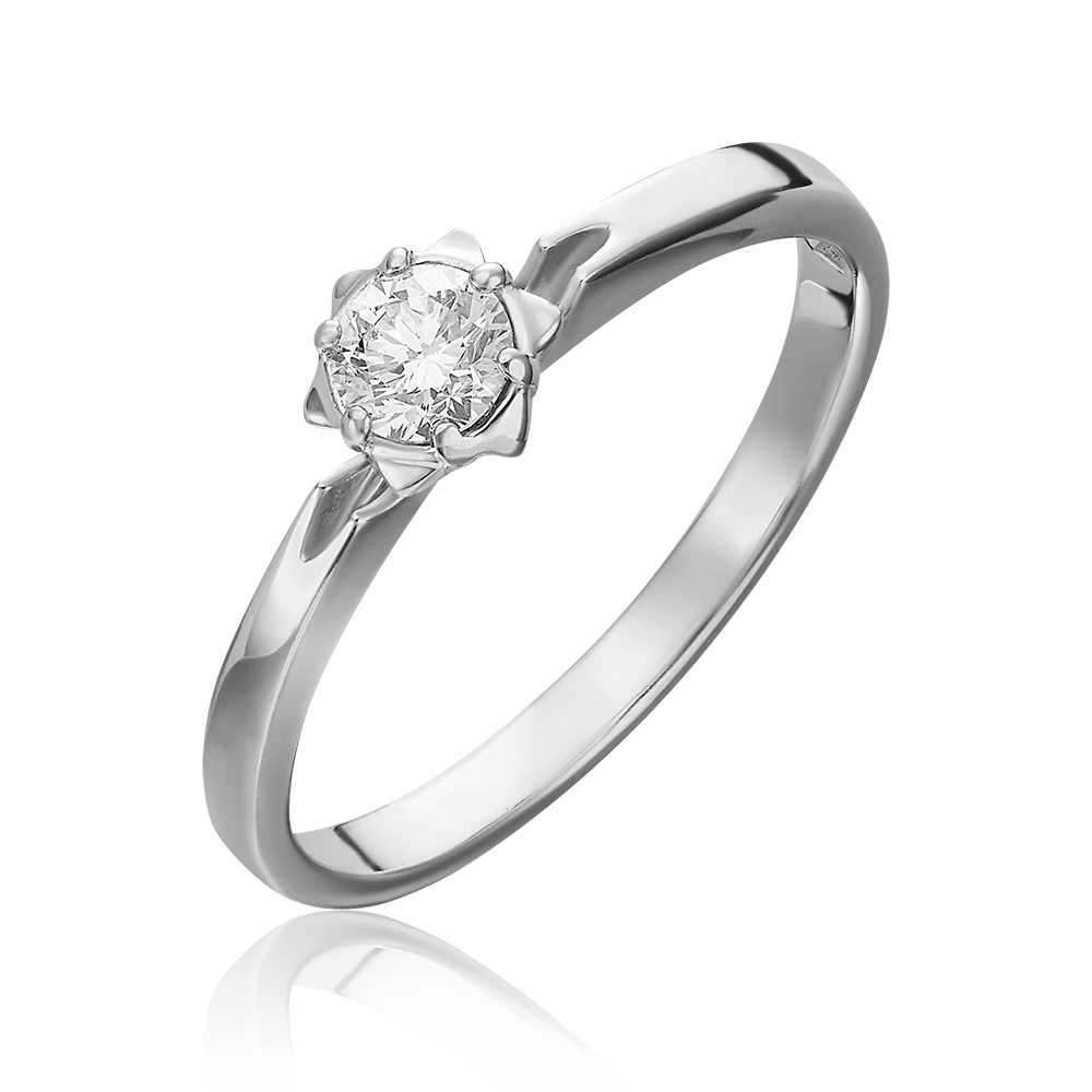 Помолвочное кольцо из белого золота с бриллиантом 01-1017-00-101-1120-30