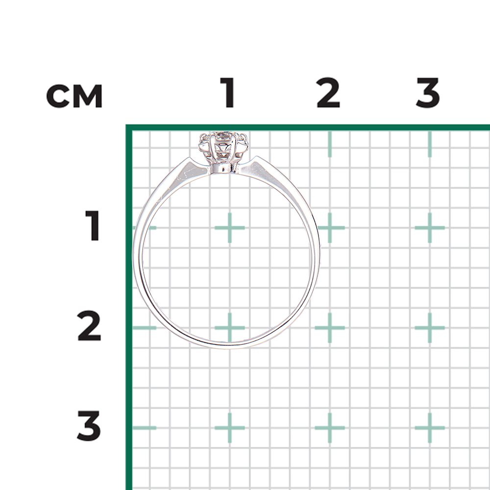 Помолвочное кольцо из белого золота с бриллиантом 01-1017-00-101-1120-30