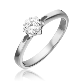 Помолвочное кольцо из белого золота с бриллиантом 01-1019-00-101-1120-30