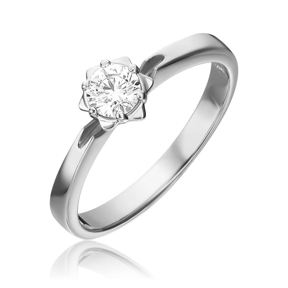 Помолвочное кольцо из белого золота с бриллиантом 01-1019-00-101-1120-30