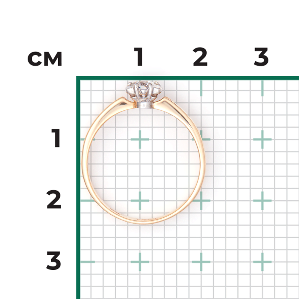 Помолвочное кольцо из комбинированного золота с бриллиантом 01-1020-00-101-1111-30