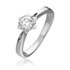 Помолвочное кольцо из белого золота с бриллиантом 01-1021-00-101-1120-30