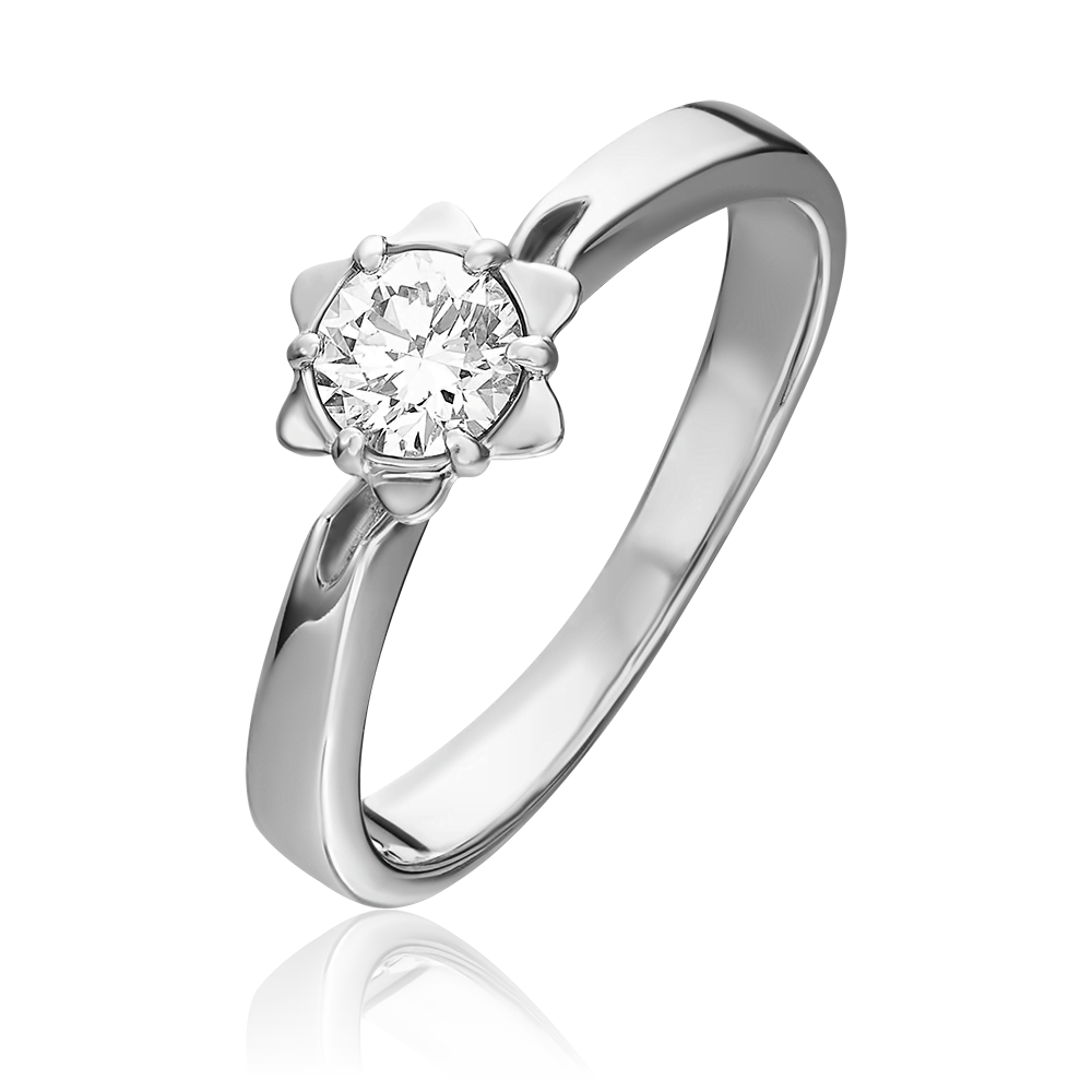 Помолвочное кольцо из белого золота с бриллиантом 01-1021-00-101-1120-30