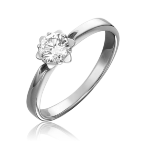 Помолвочное кольцо из белого золота с бриллиантом 01-1023-00-101-1120-30
